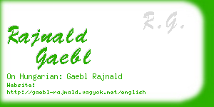 rajnald gaebl business card